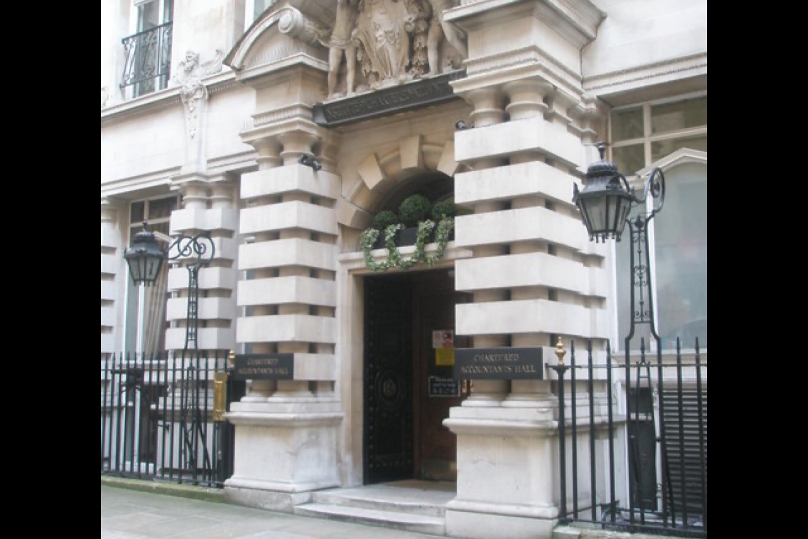 The entrance to Chartered Accountants' Hall in Moorgate Place, London, home of ICAEW